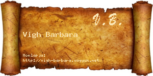 Vigh Barbara névjegykártya